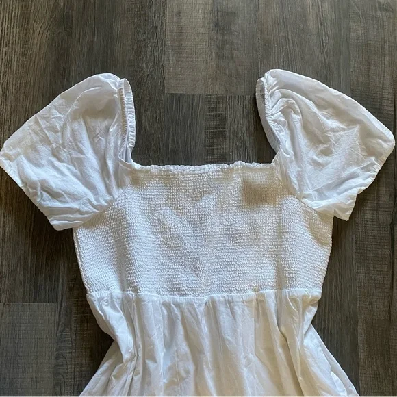 J.Crew Smocked Puff Sleeve Midi Dress Lined Cottagecore Ruffle Hem Size 2X - Picture 4 of 11